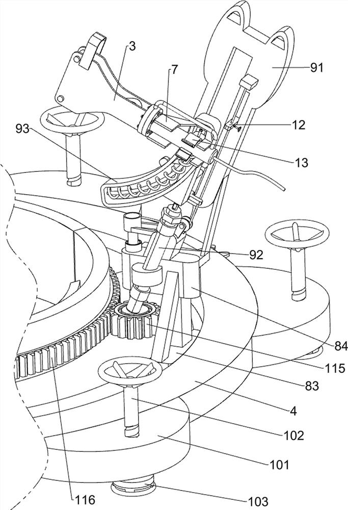 Auxiliary frame for bending steel bars at top of rotary excavating pile