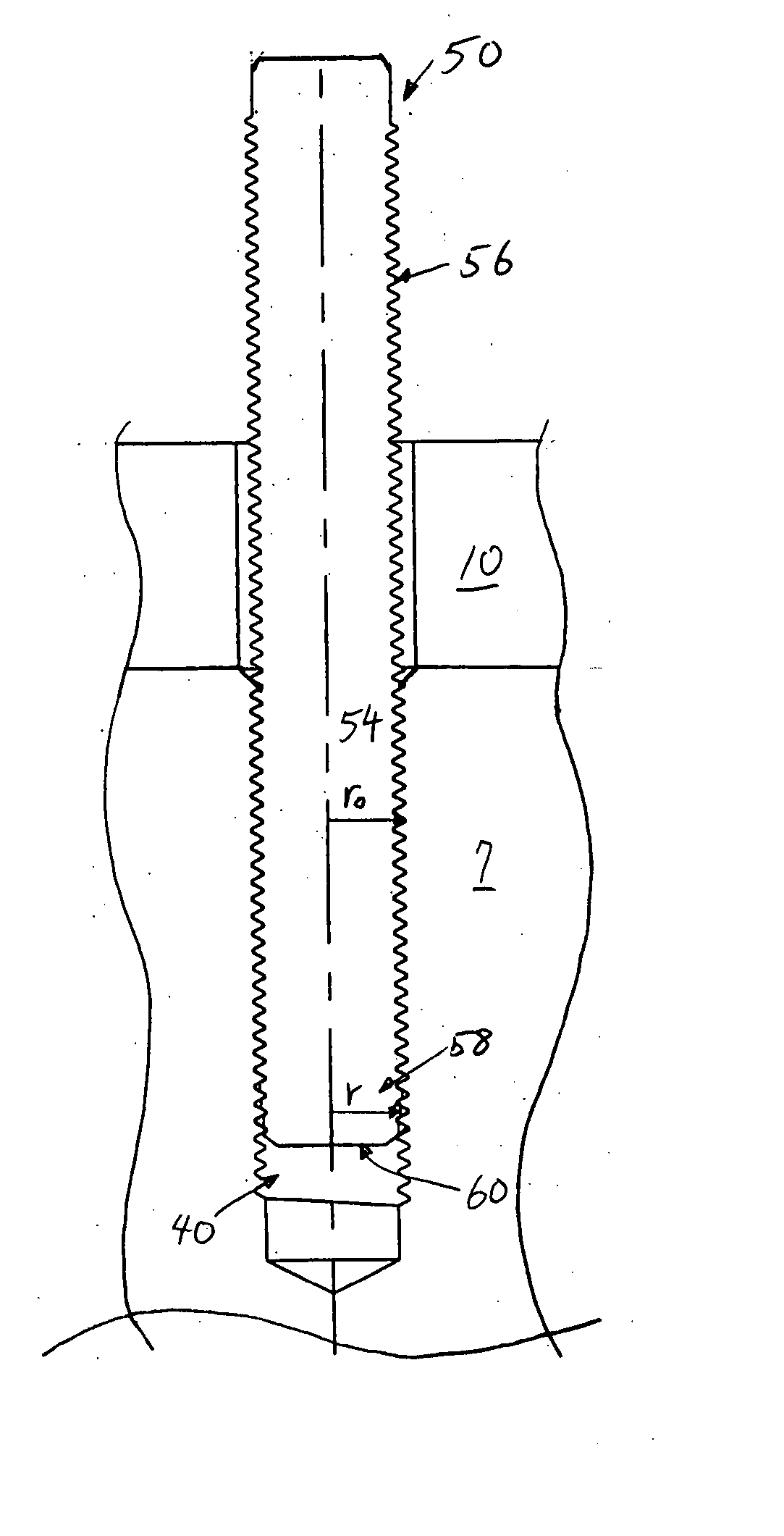 Fastener and method for reducing stress failure in an engine component