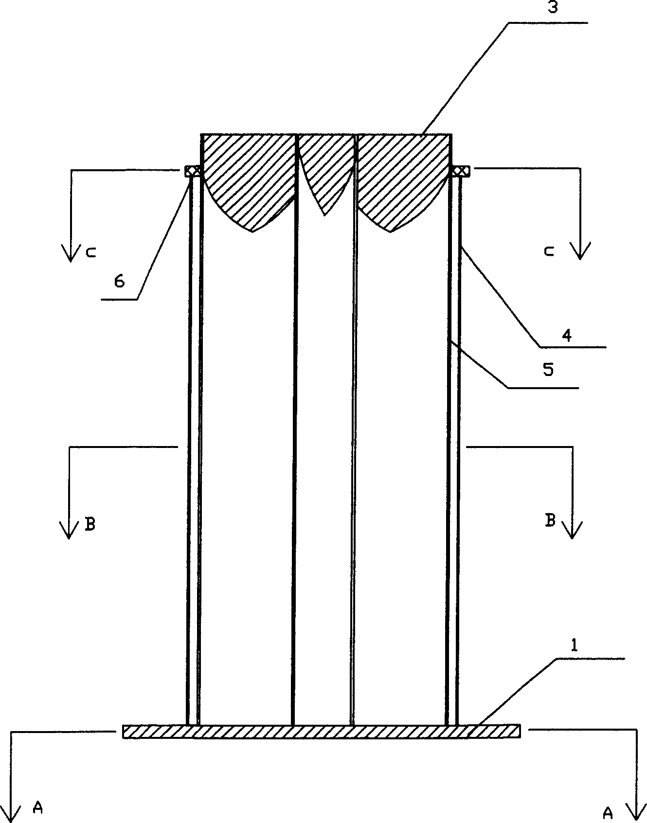 Technology for producing ham sausage and die for production of same