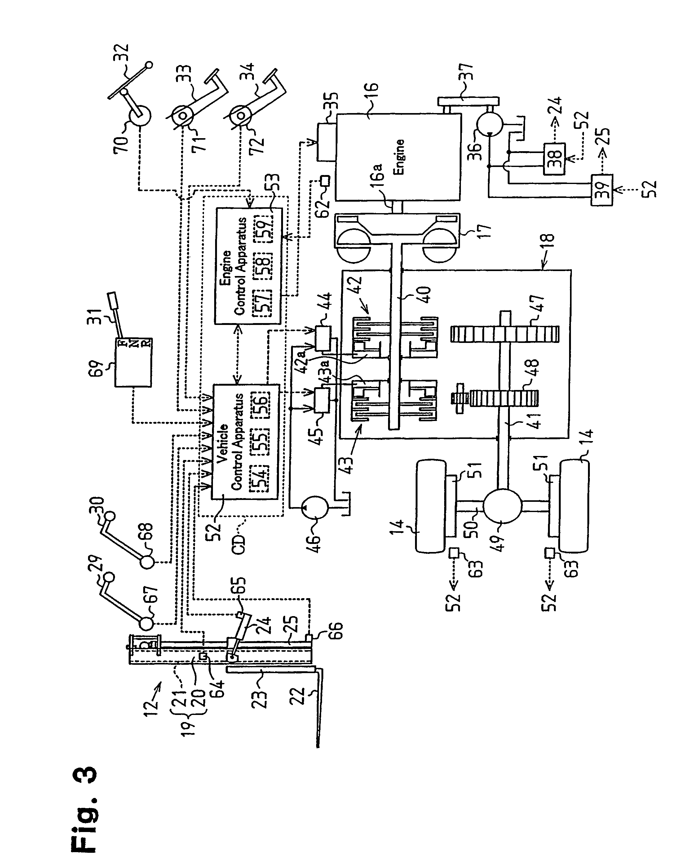 Drive control apparatus for forklift