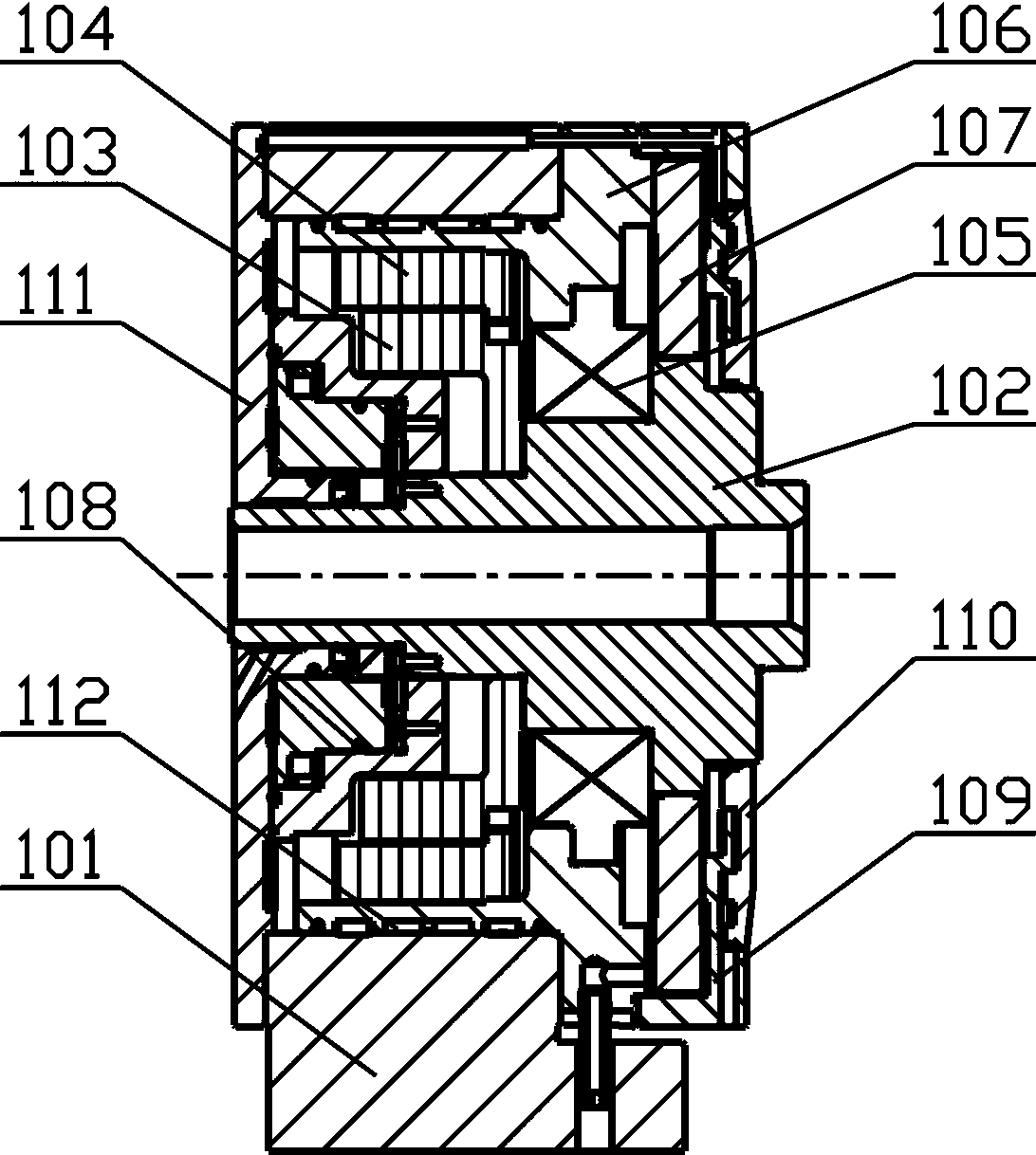 A dual-axis CNC rotary table driven by inclined axes and dual motors