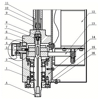 Rotary main shaft device for micro electric spark machining machine