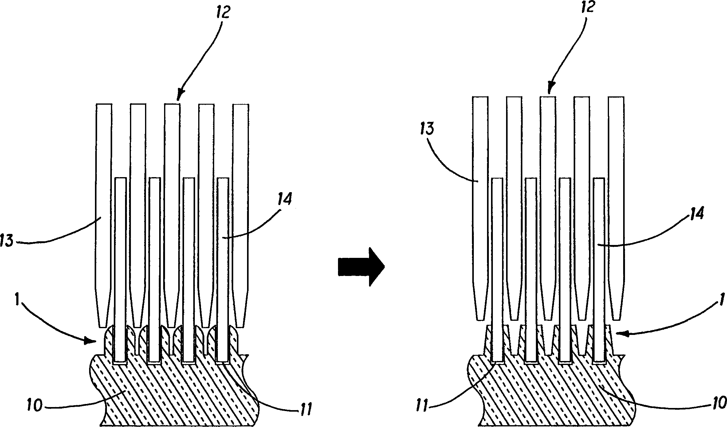 Technique for riveting base plate of radiator and fins