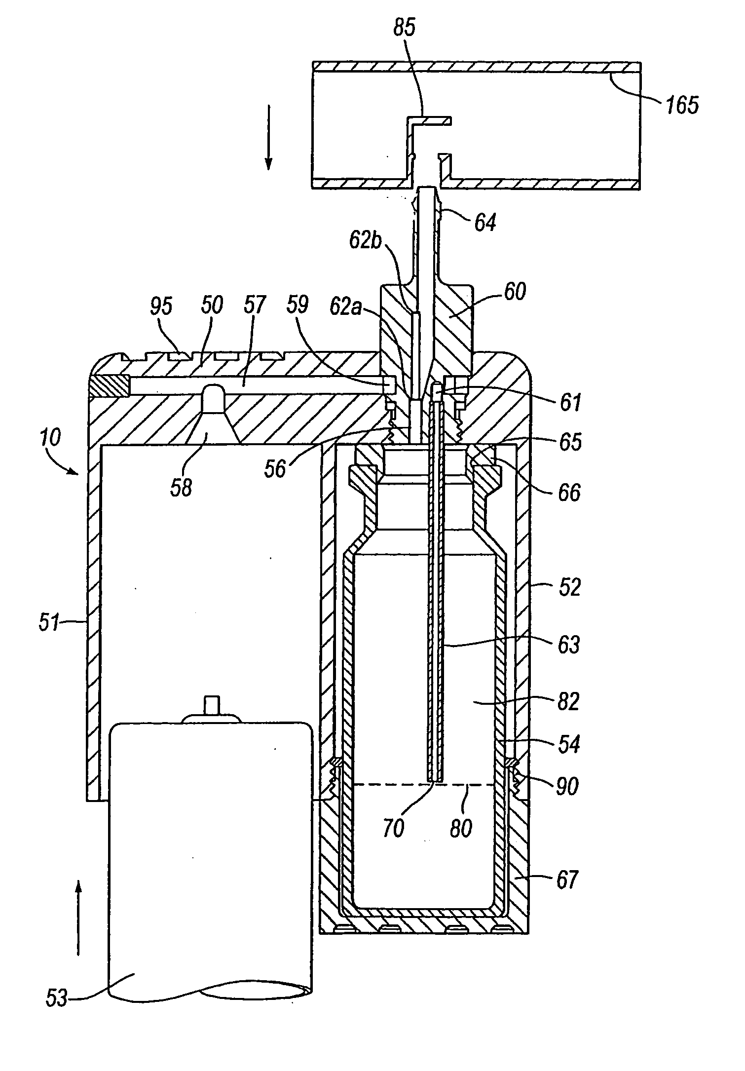 Delivery device for a powder aerosol