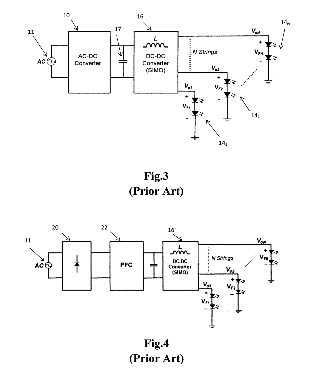 Ac-dc single-inductor multiple-output LED drivers