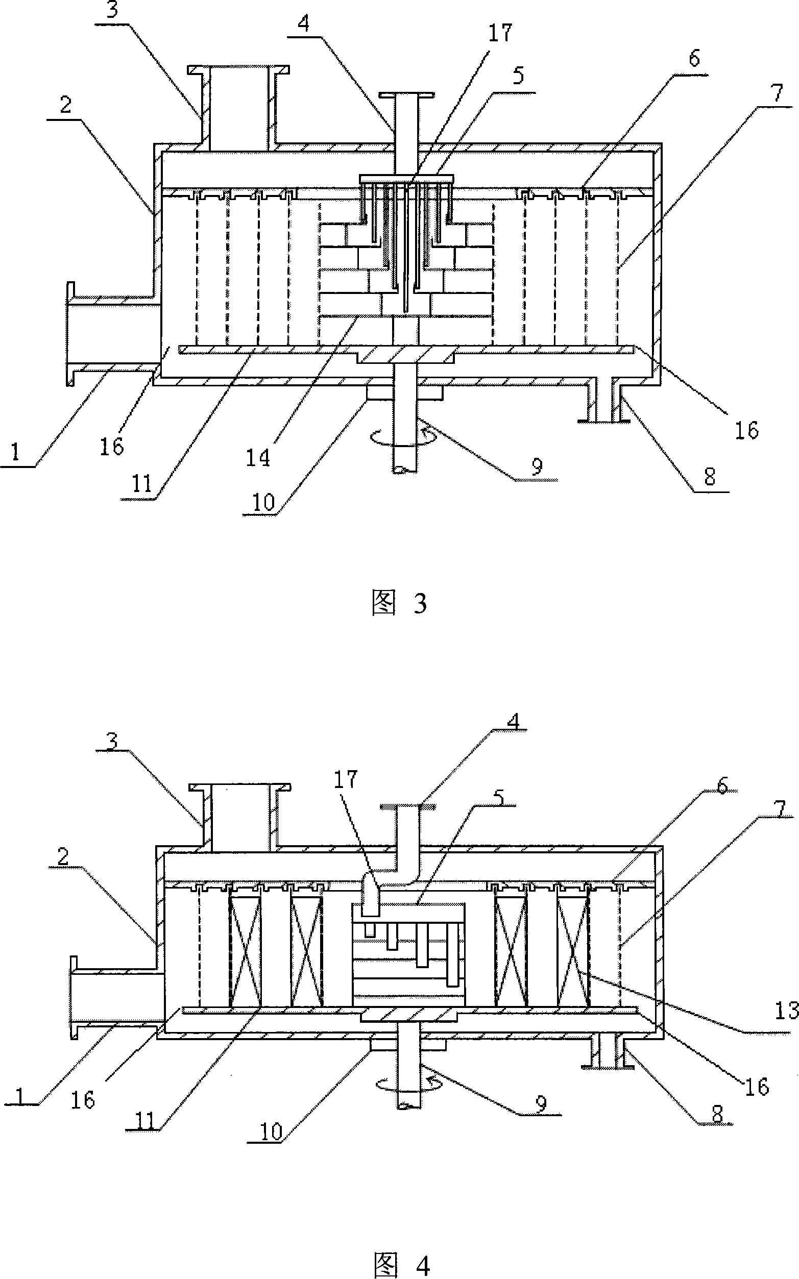 Concentric ring adverse current type hypergravity swinging bed device