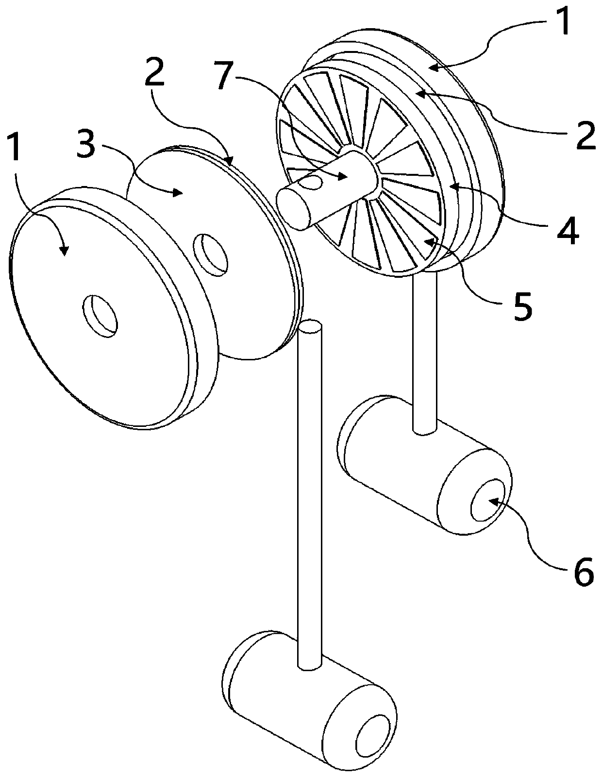 A torsional electromagnetic damping anti-dancing device