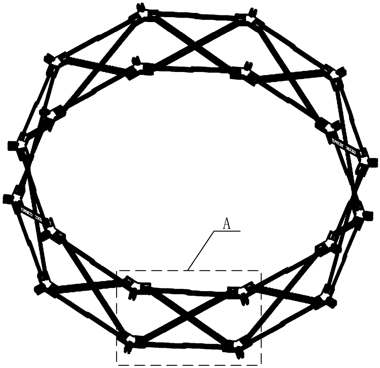 Scissor linkage double-layer ring truss expandable antenna mechanism