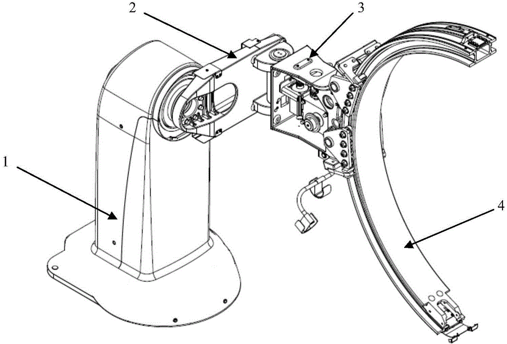 C-shaped arm device, C-shaped arm retraining device and X-ray diagnosis device