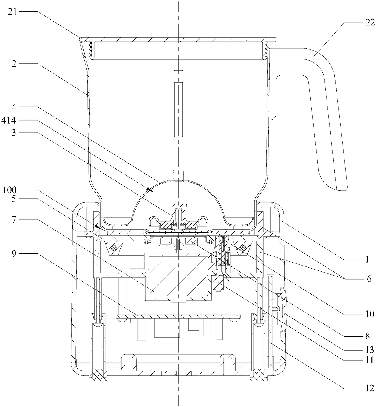 Liquid beverage stirring machine