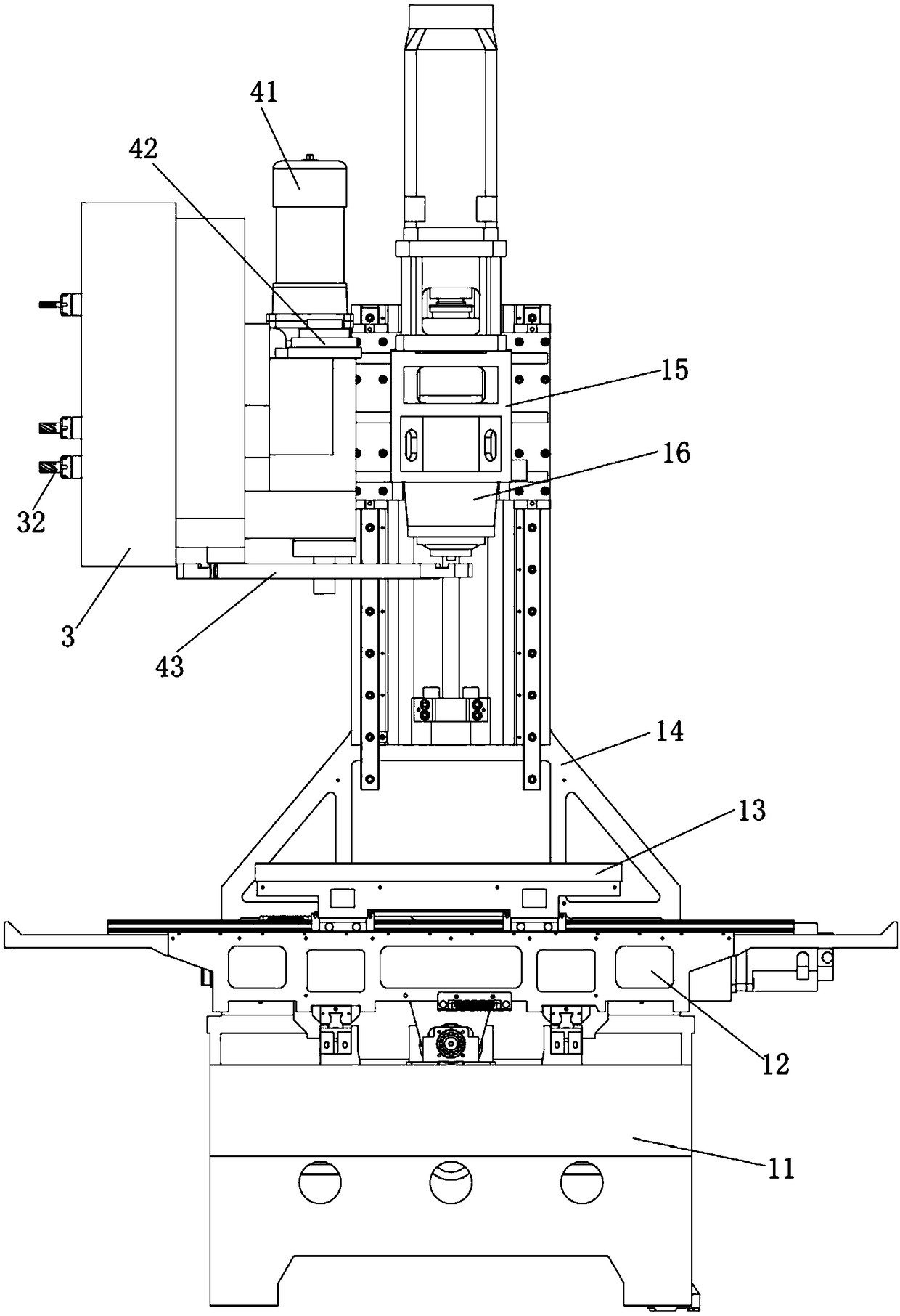 Automatic tool changing vertical machine tool and continuous machining method thereof