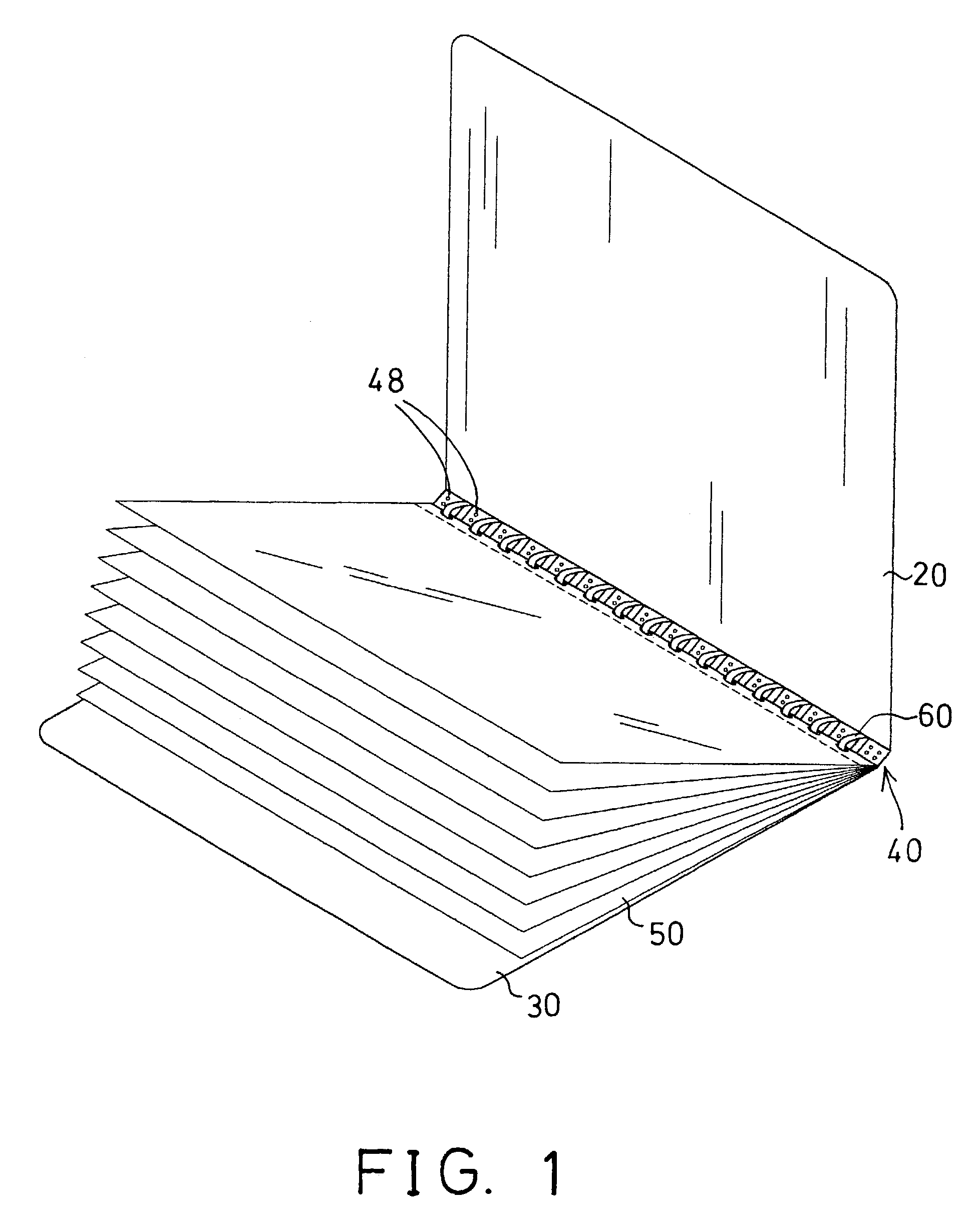 Notebook having integral binder members