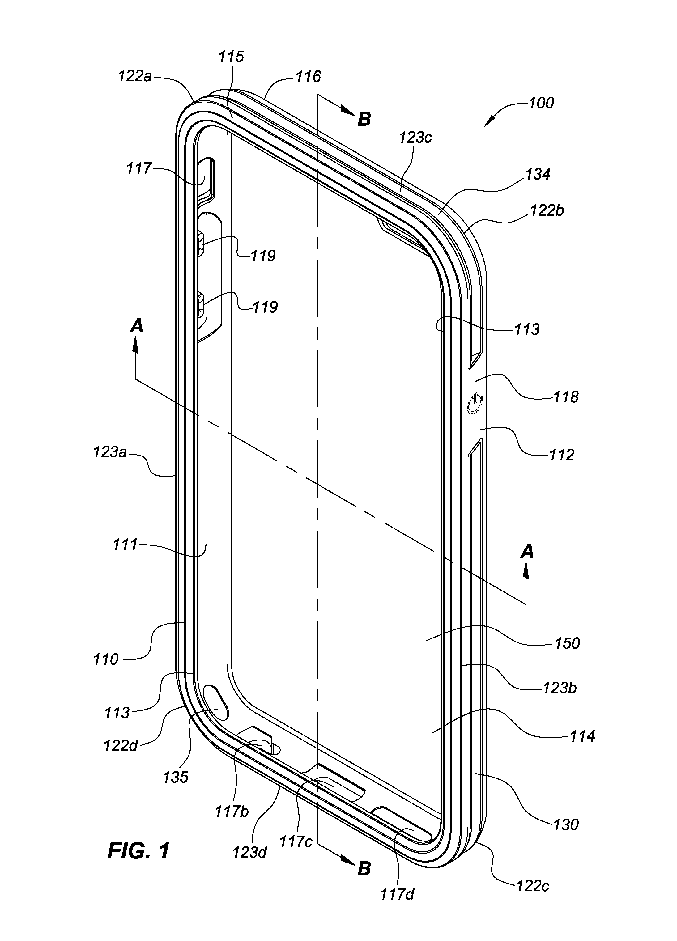 Mobile device cases and case system with embedded sidewall shock absorber