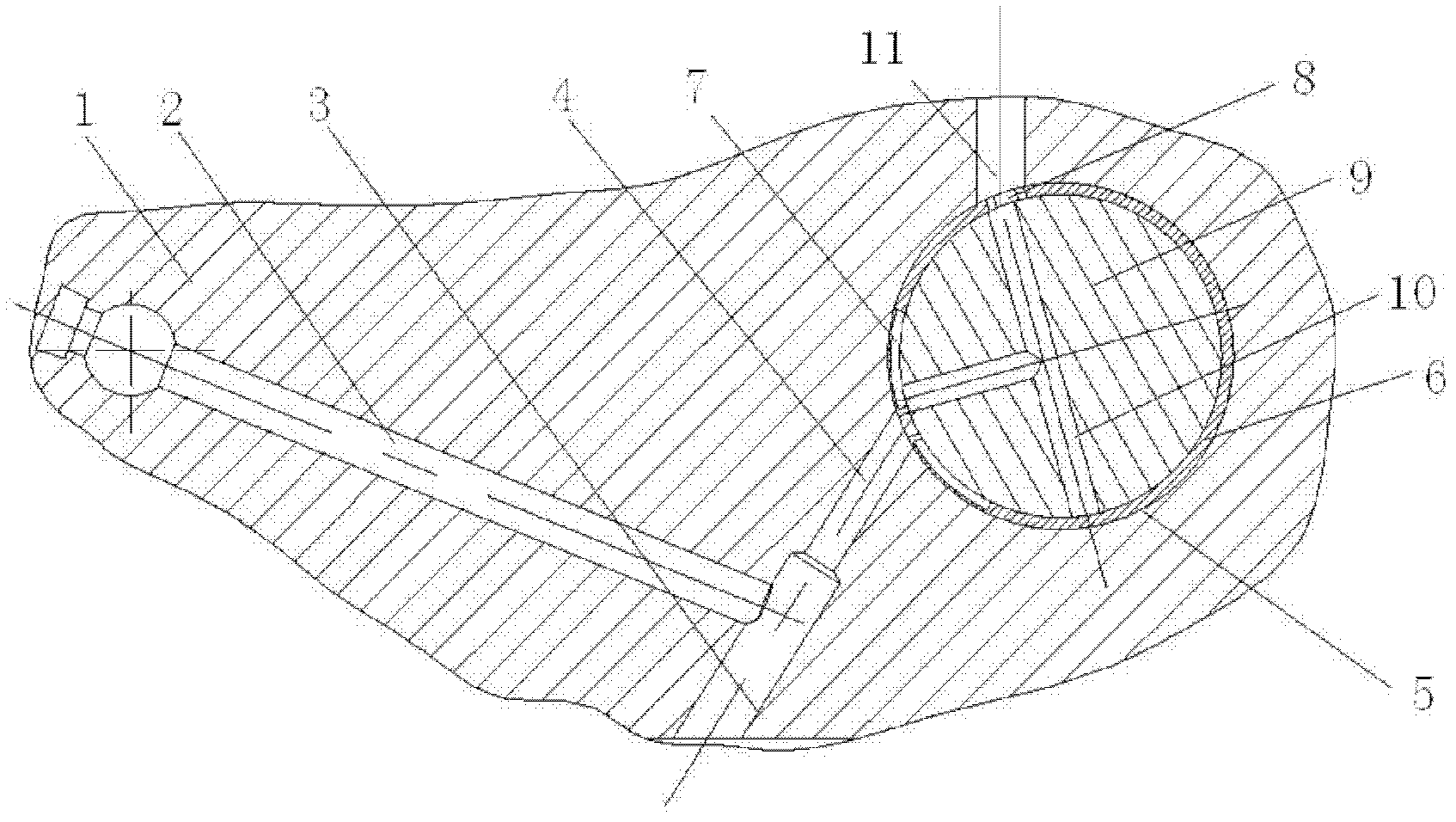 Pulse oil-supply type oil duct of engine cylinder body