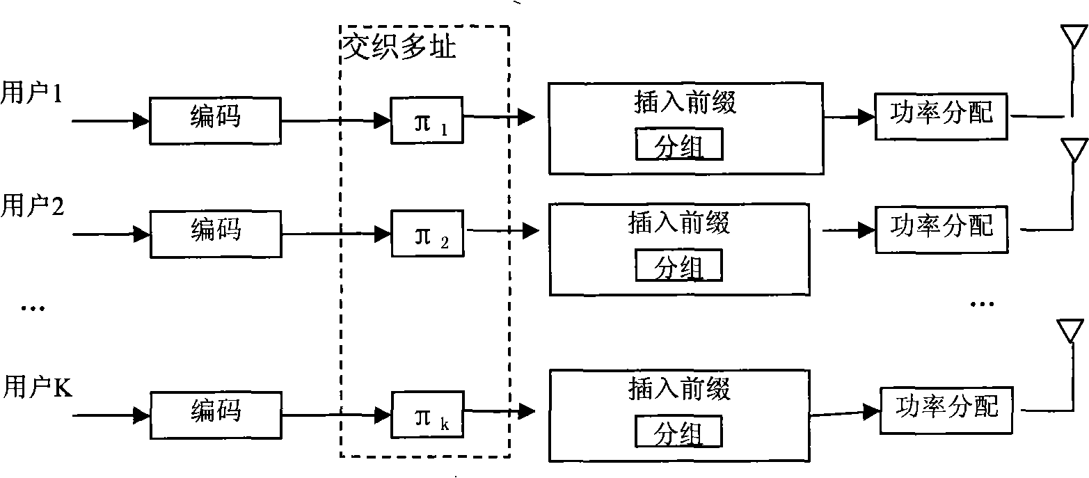 Interleaved multiplexing transmitter system, interleaved duplex transmitter and data processing method