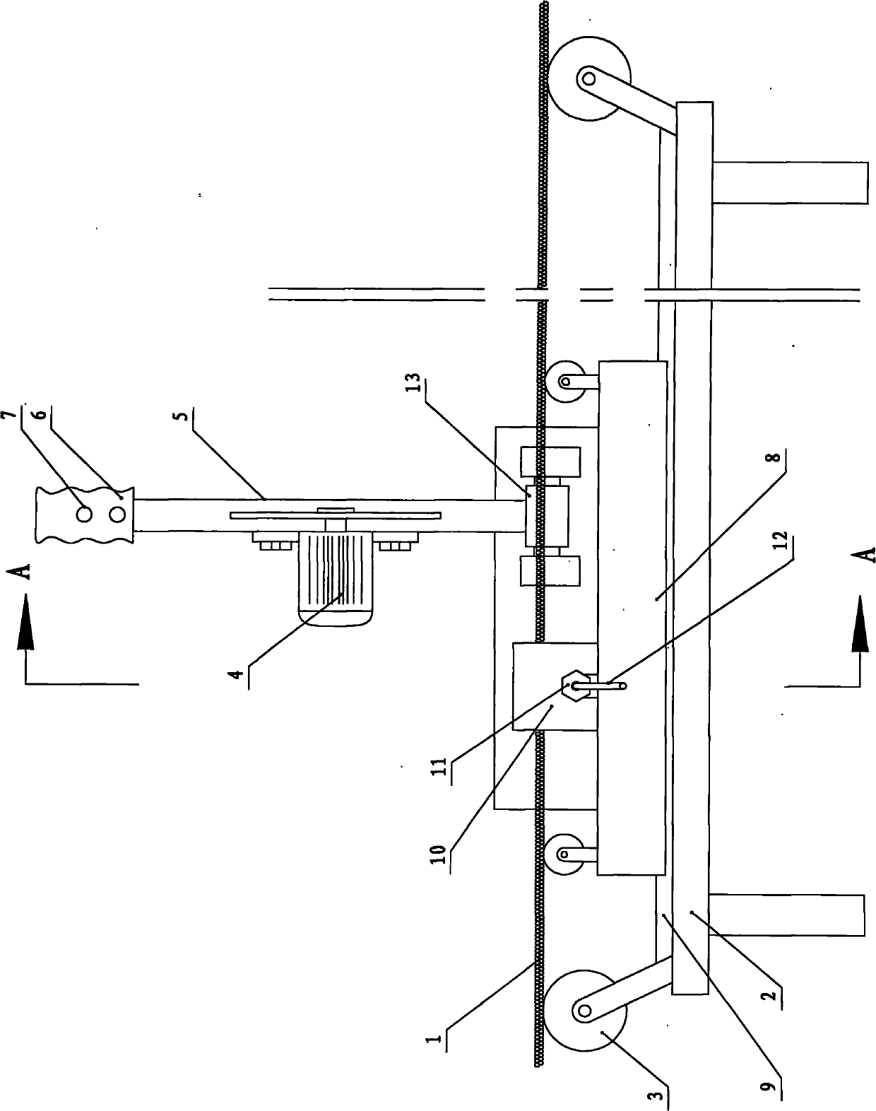 Steel cable follow-up cutting device