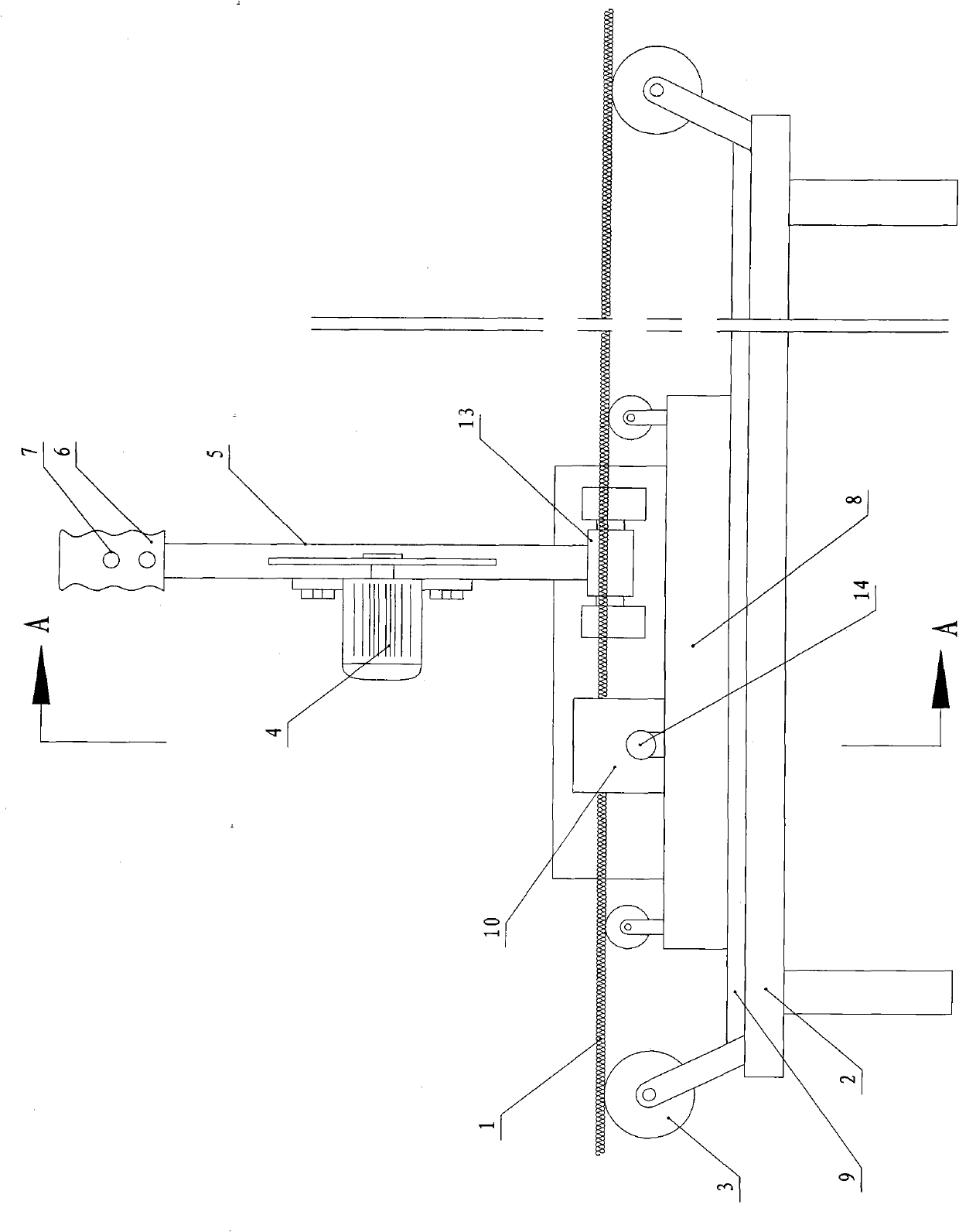 Steel cable follow-up cutting device