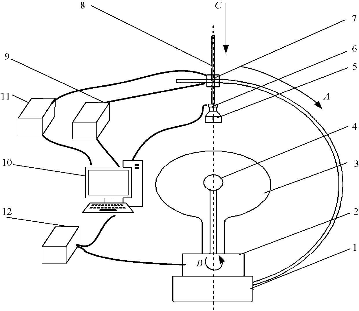 Two-degree-of-freedom guide rail for ellipsoidal glass bulb detection