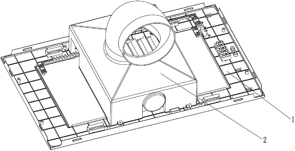 Ventilation control panel for kitchen integration suspended ceiling