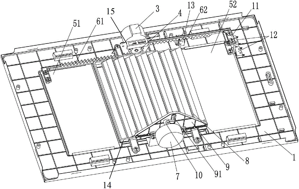 Ventilation control panel for kitchen integration suspended ceiling