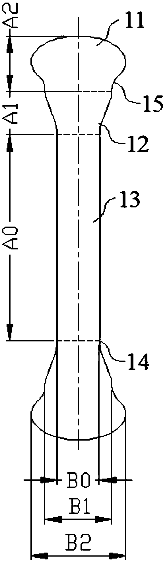 Test piece for testing uniaxial tensile property of fiber reinforced concrete and test method thereof