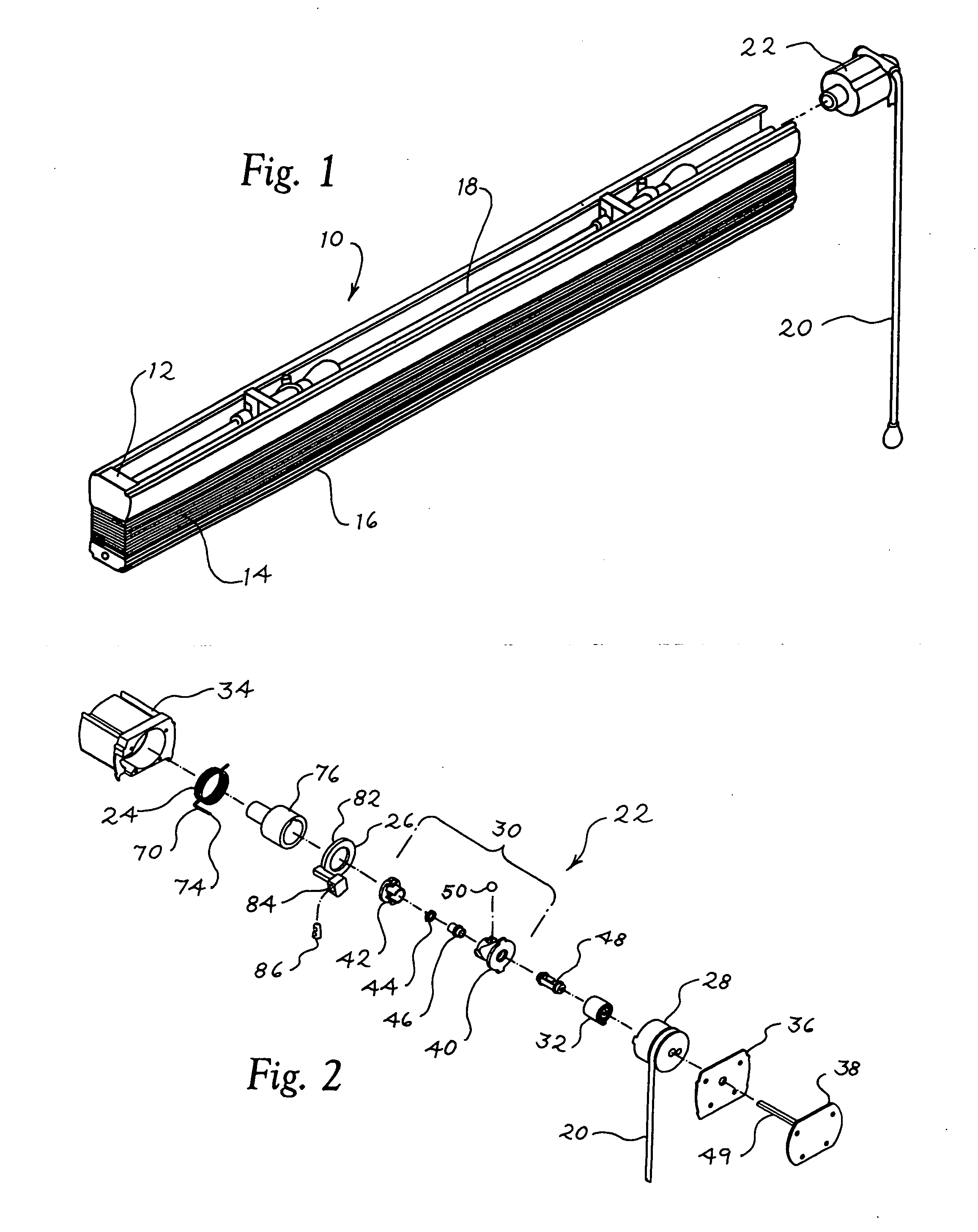 Control module having a clutch for raising and lowering a window shade