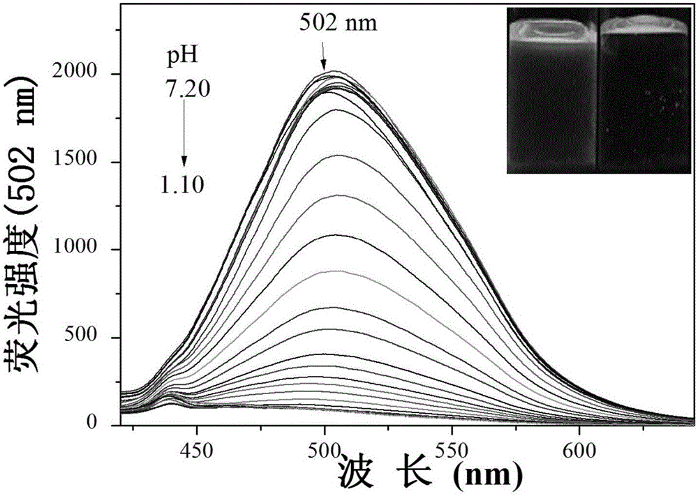 Extremely-acidic carbazole pH fluorescent probe and preparing method and application thereof