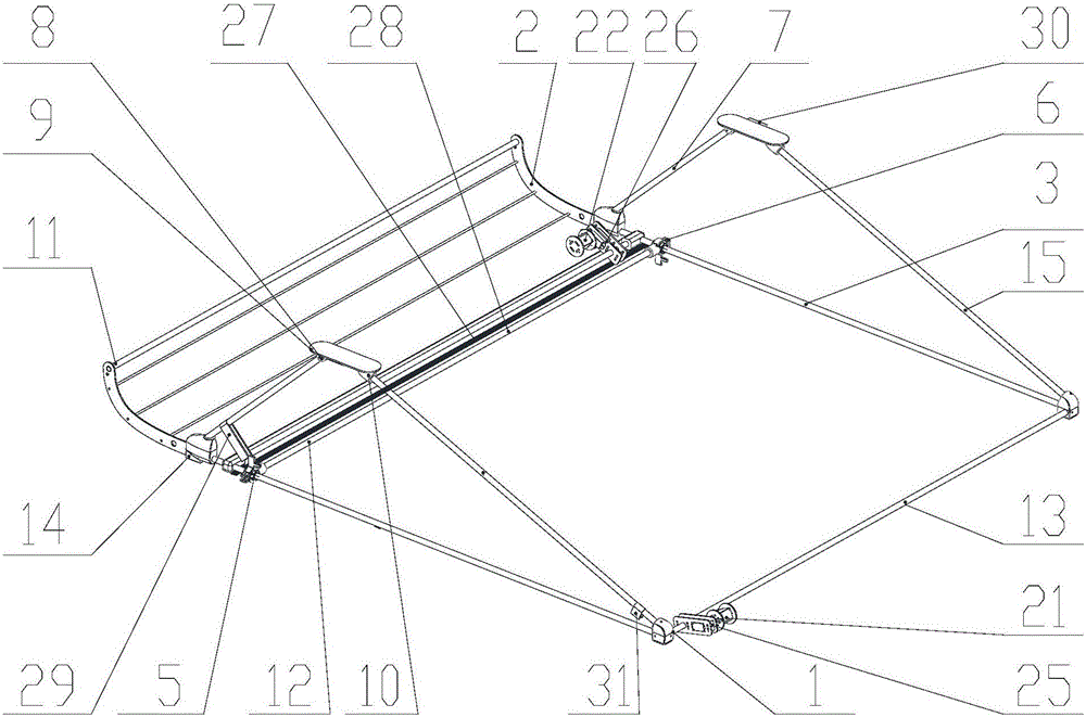 Device and method suitable for fixed-wing unmanned aerial vehicle to land on field crop canopy