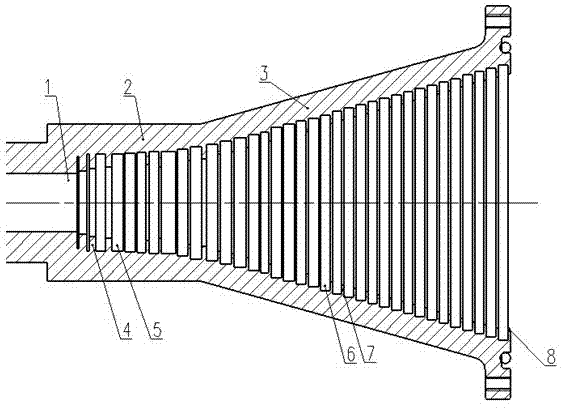 Double-frequency broadband ripple horn feed antenna