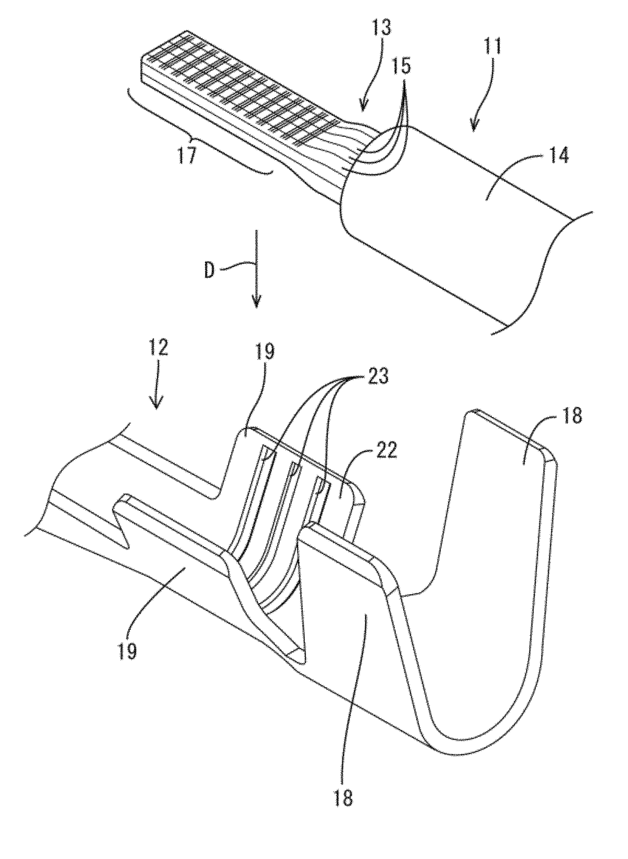 Wire with terminal and manufacturing method therefor