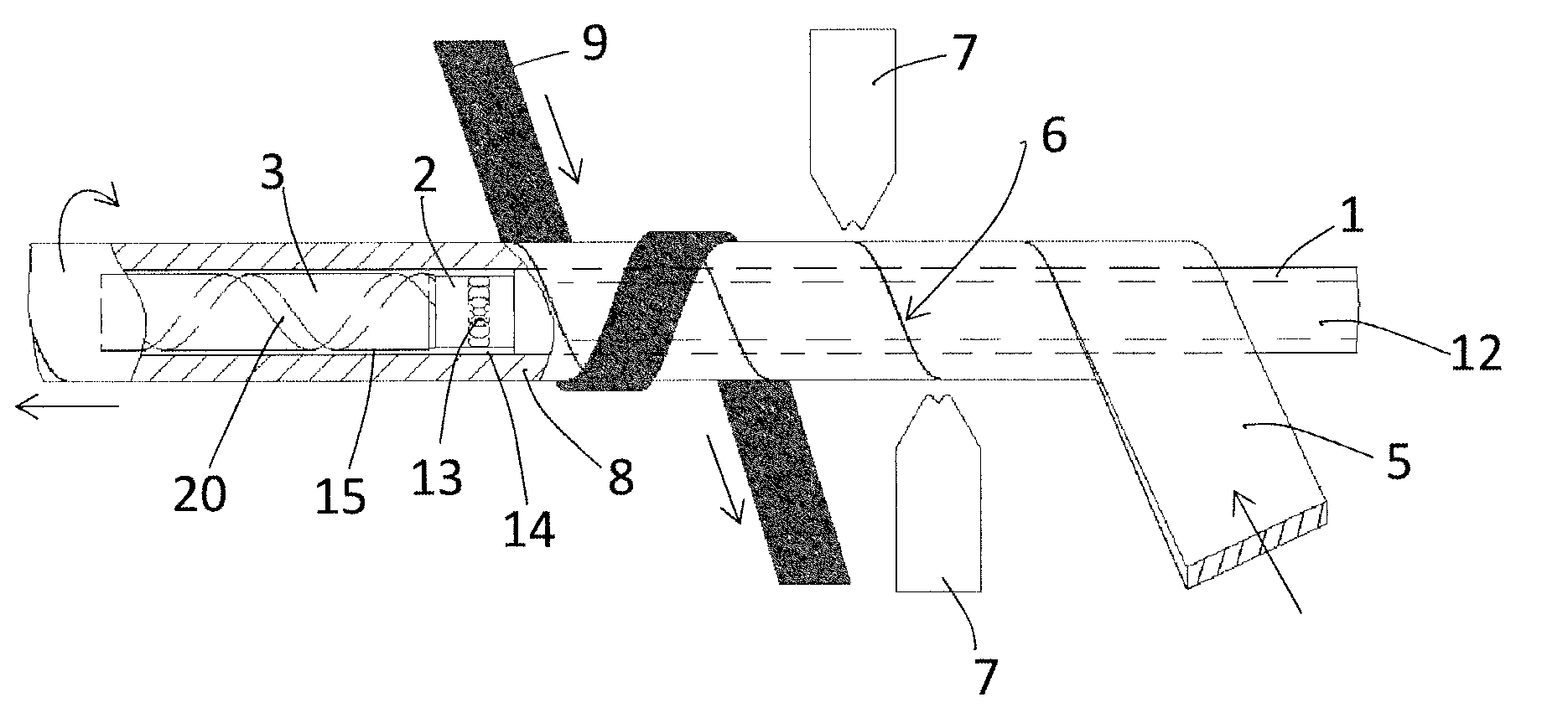 A tubular membrane with a helical ridge, as well as a method and apparatus for producing such a tubular membrane