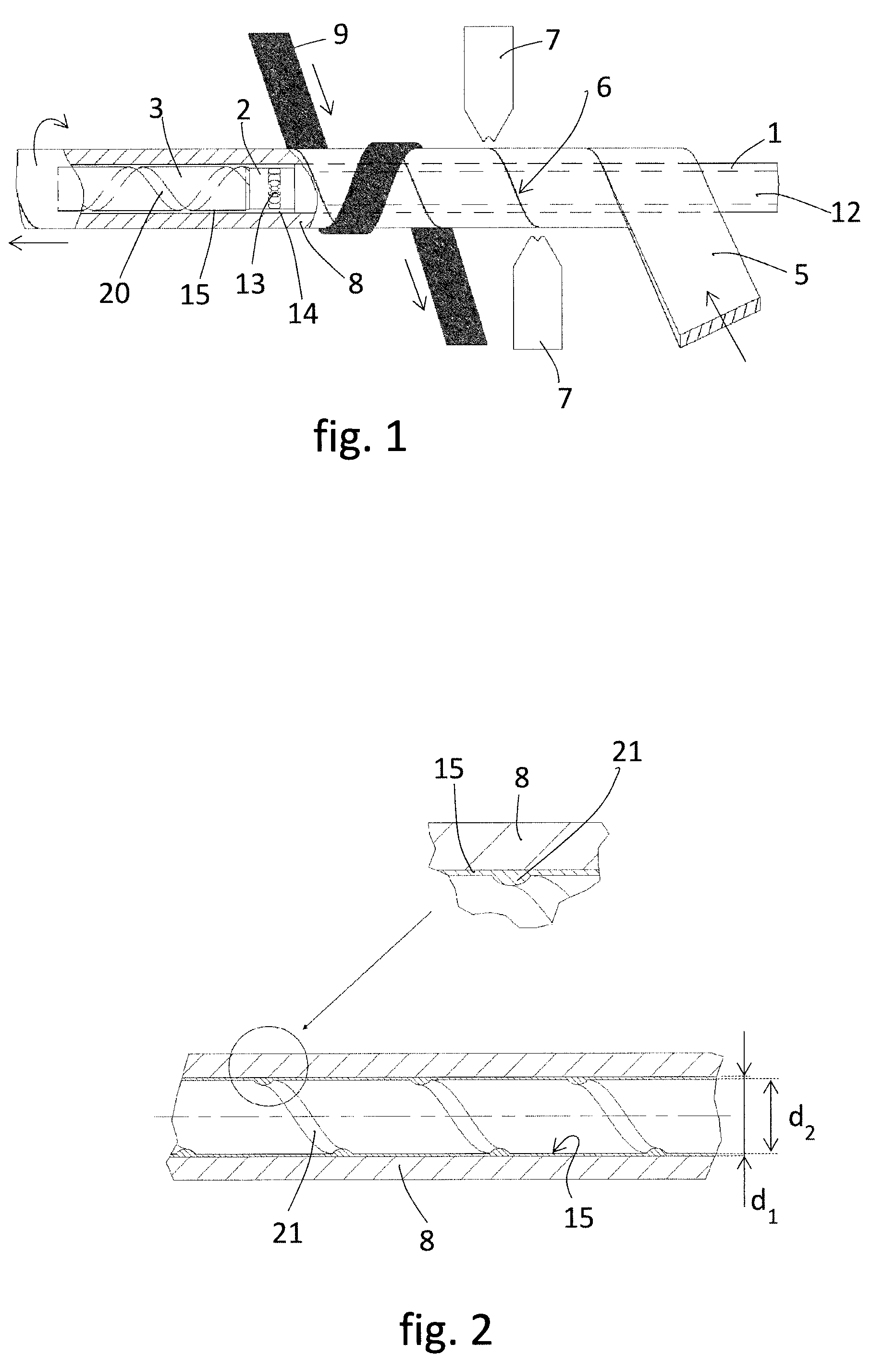 A tubular membrane with a helical ridge, as well as a method and apparatus for producing such a tubular membrane