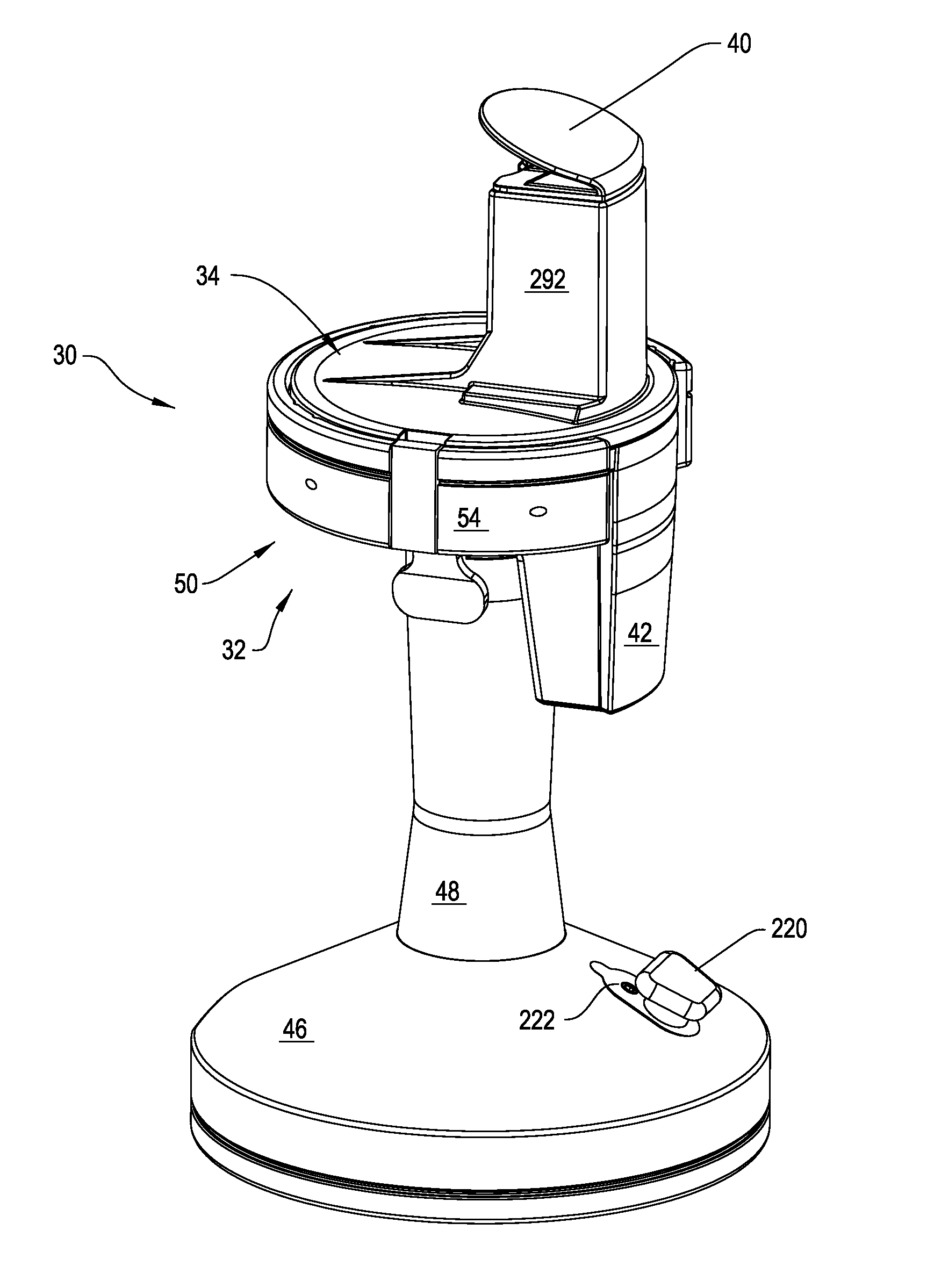 Bone mill including a base and a mill head separate from the base, the mill head including a moveable catch tray