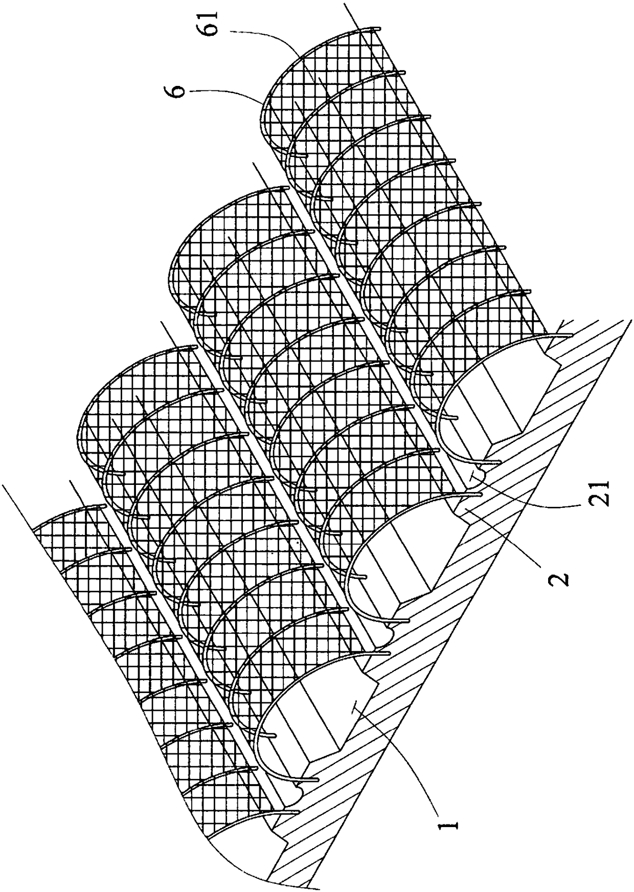 Tunnel-type soft-stem climbing vine vegetable and fruit cultivation method and device