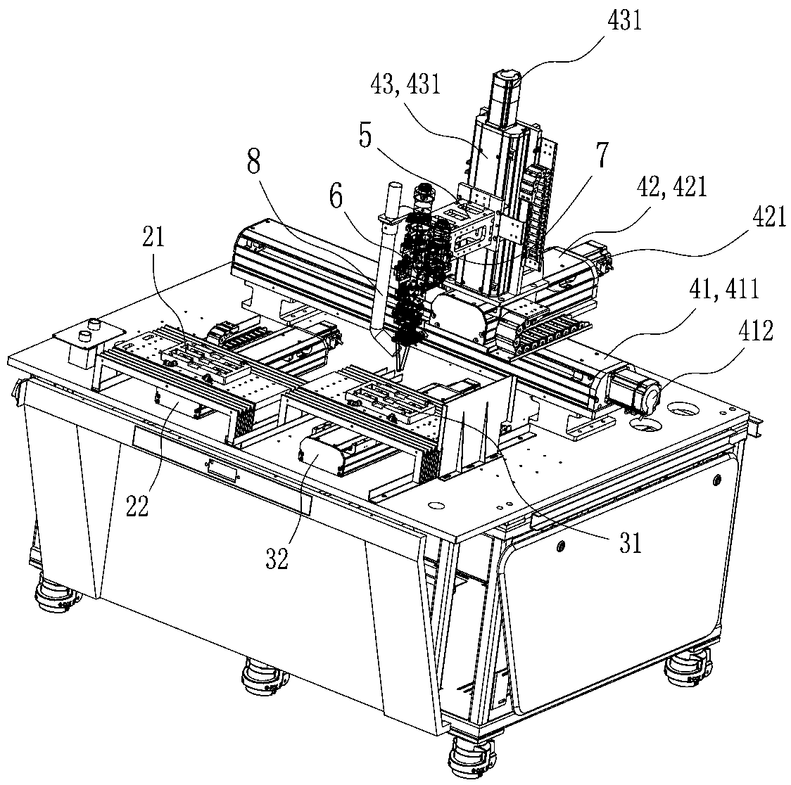 Double-station power battery cover plate laser welding machine and welding method