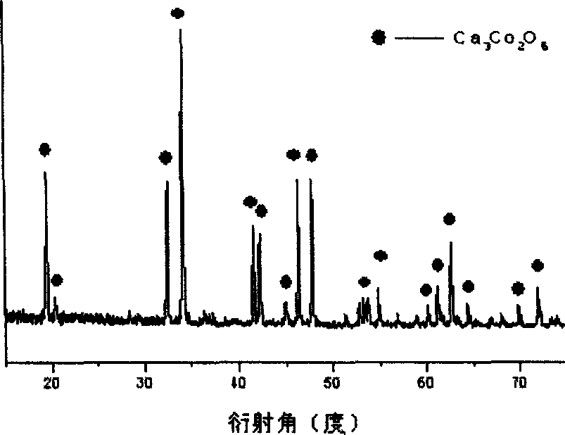 Preparation method of Ca3Co2O6 based oxide thermoelectric material