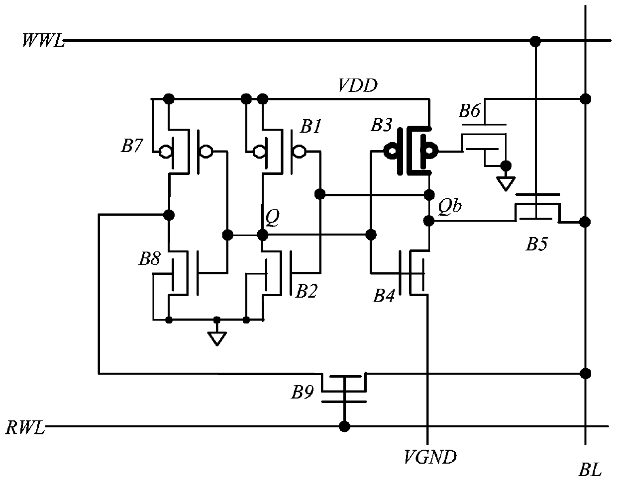 A unit-line asymmetric memory cell based on finfet device