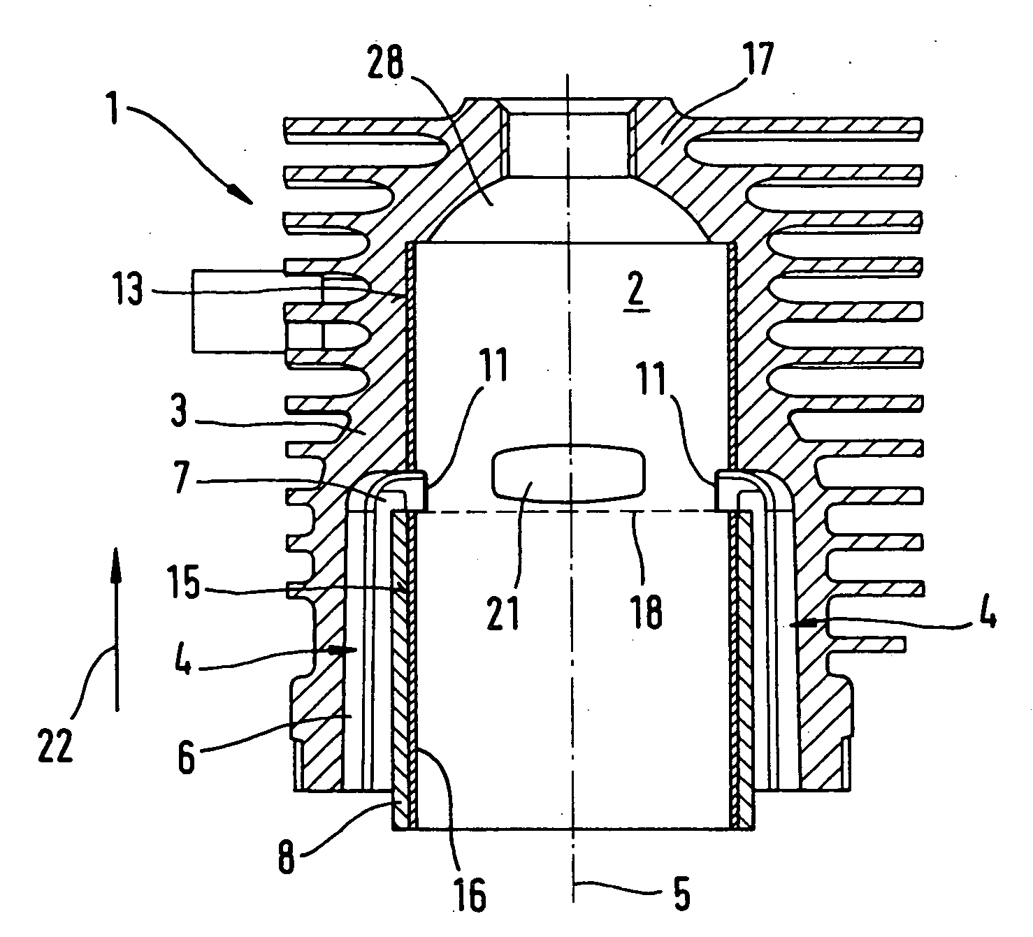 Cylinder for an internal combustion engine of a manually guided implement