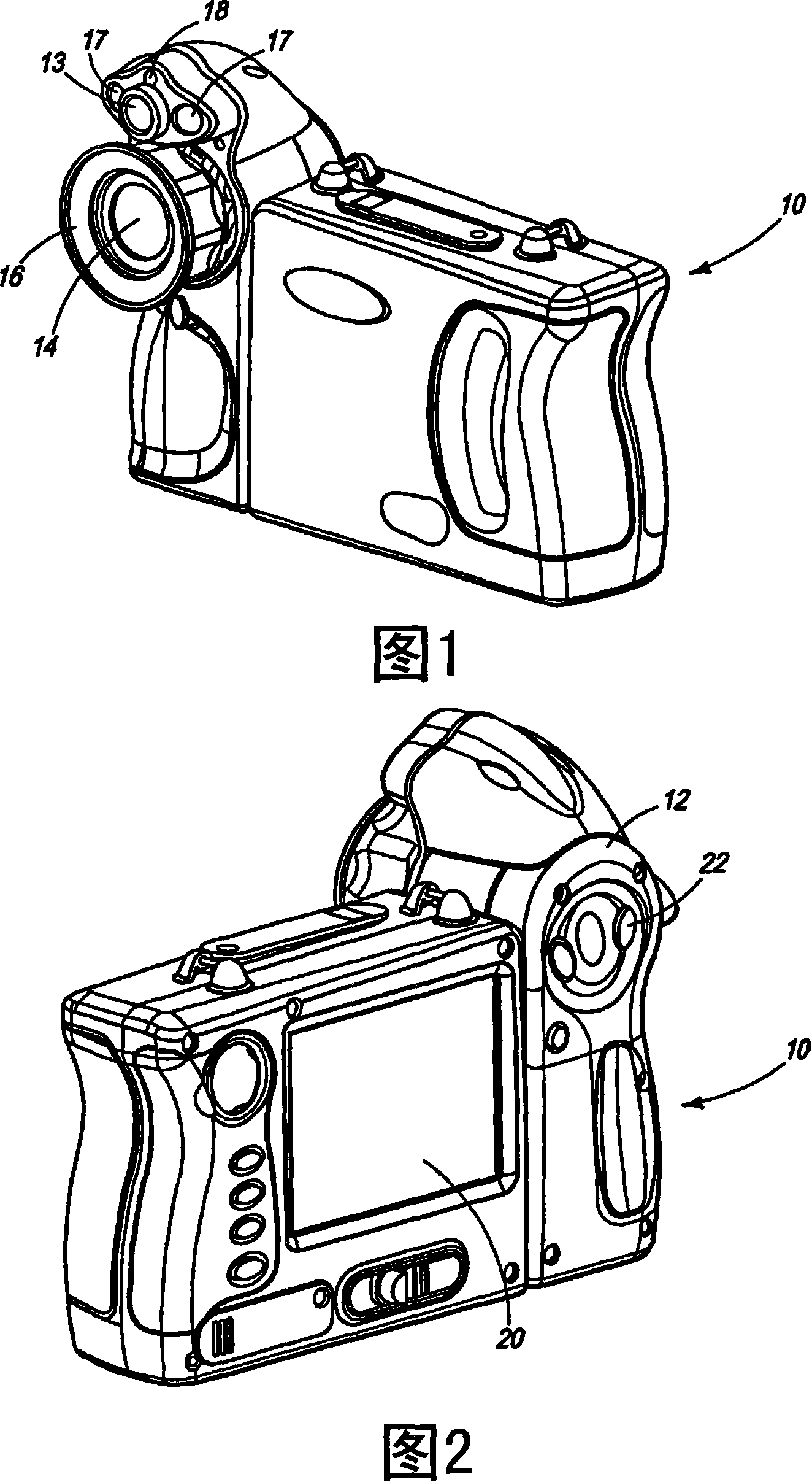 Visible light and ir combined image camera with a laser pointer