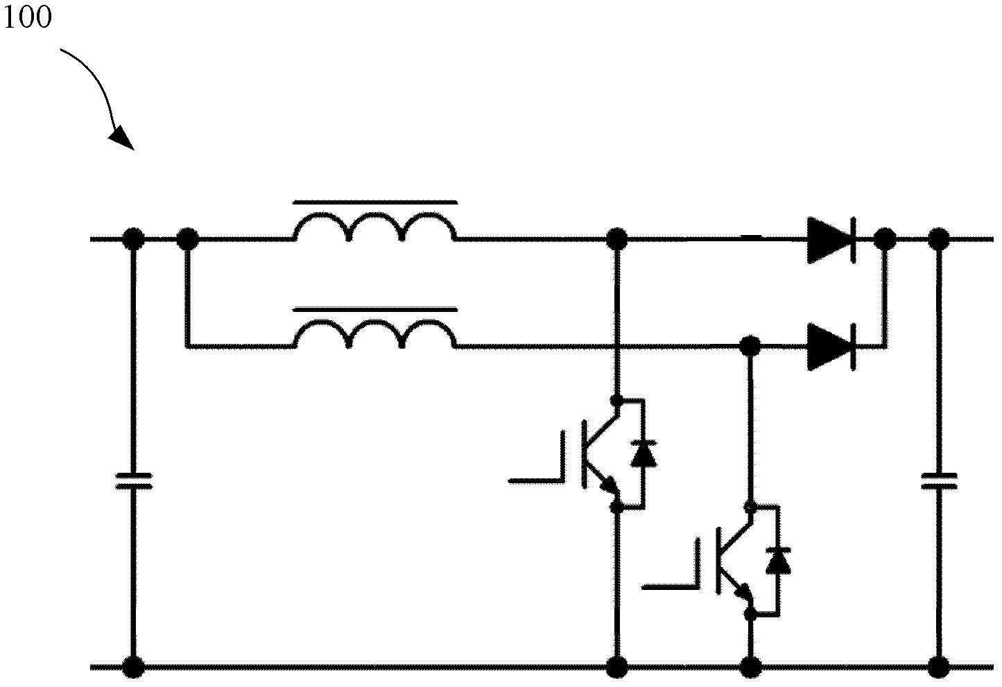 Magnetic integrated double inductor