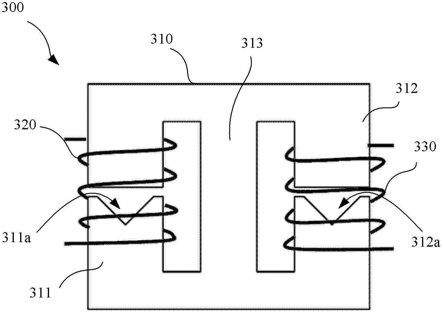 Magnetic integrated double inductor