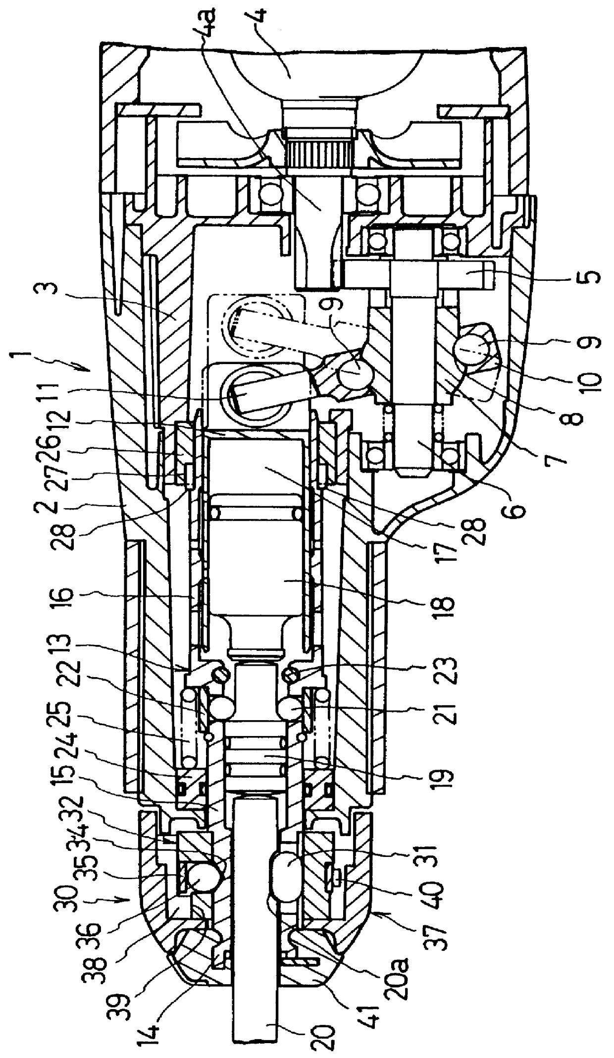 Power-driven tool having a mechanism for setting the rotary angle position of a tool bit