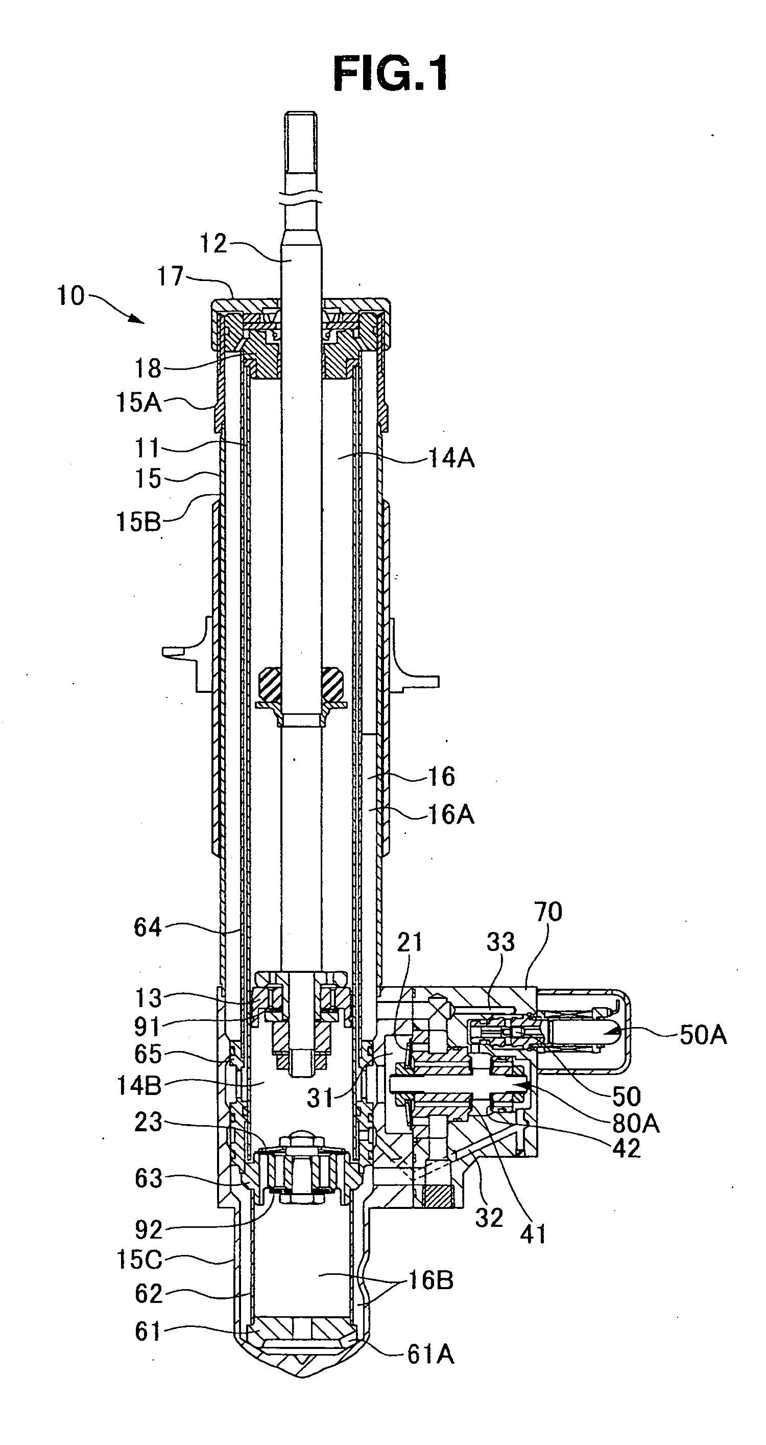 Adjustable damping force hydraulic shock absorber