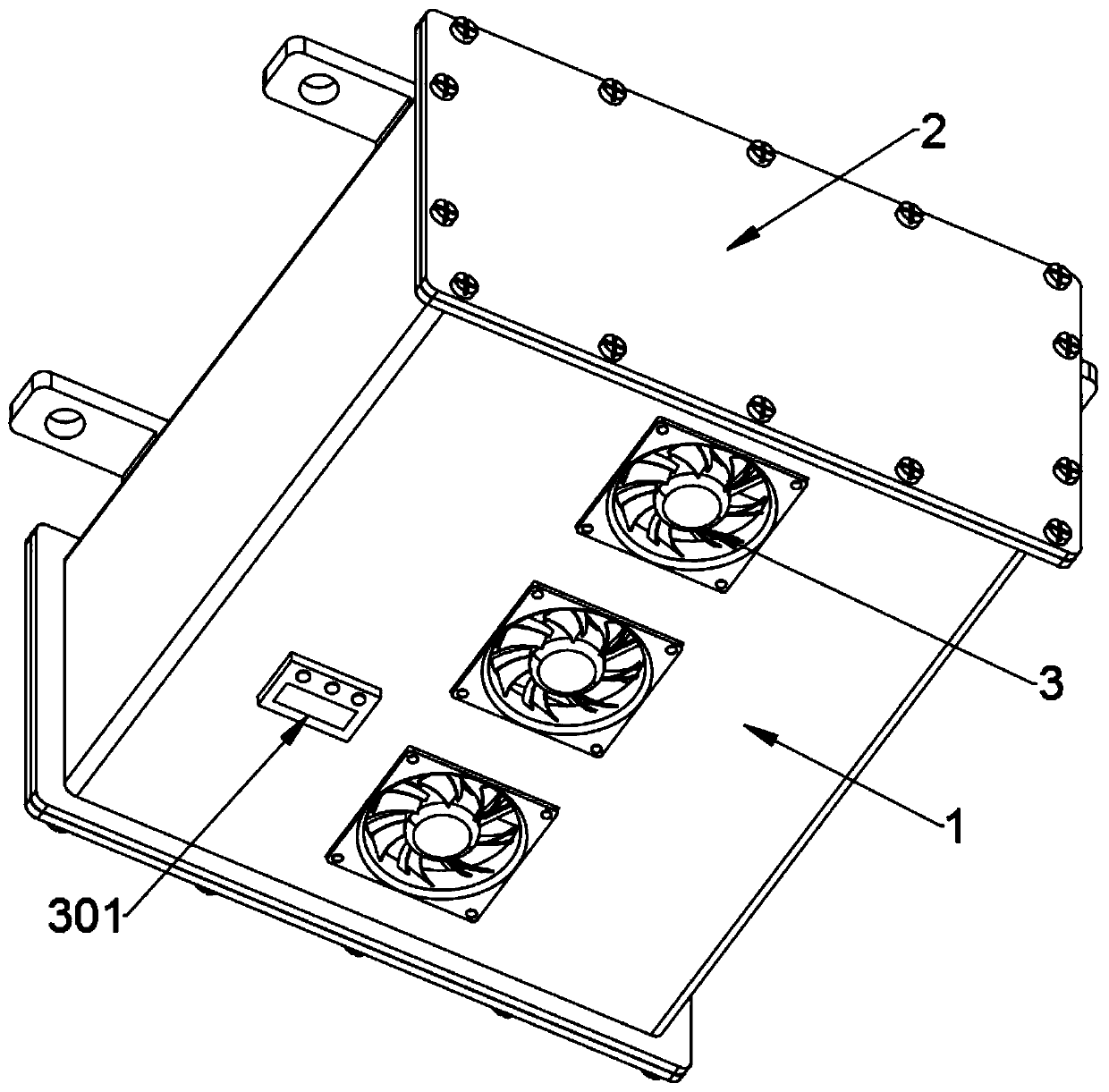 Novel lithium battery receiving box device capable of achieving automatic monitoring and cooling