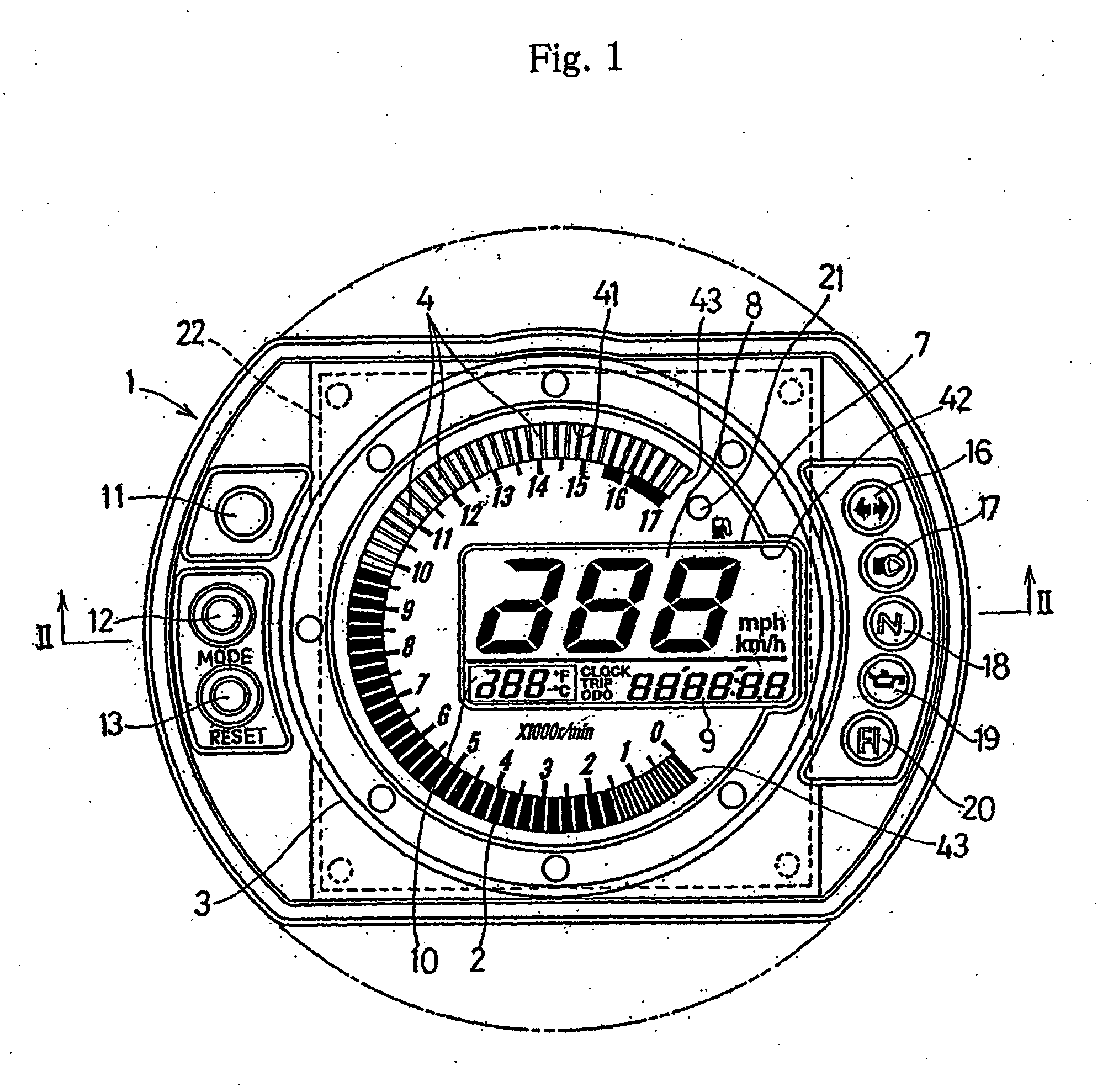 Combination indicator assembly in vehicle instrument panel