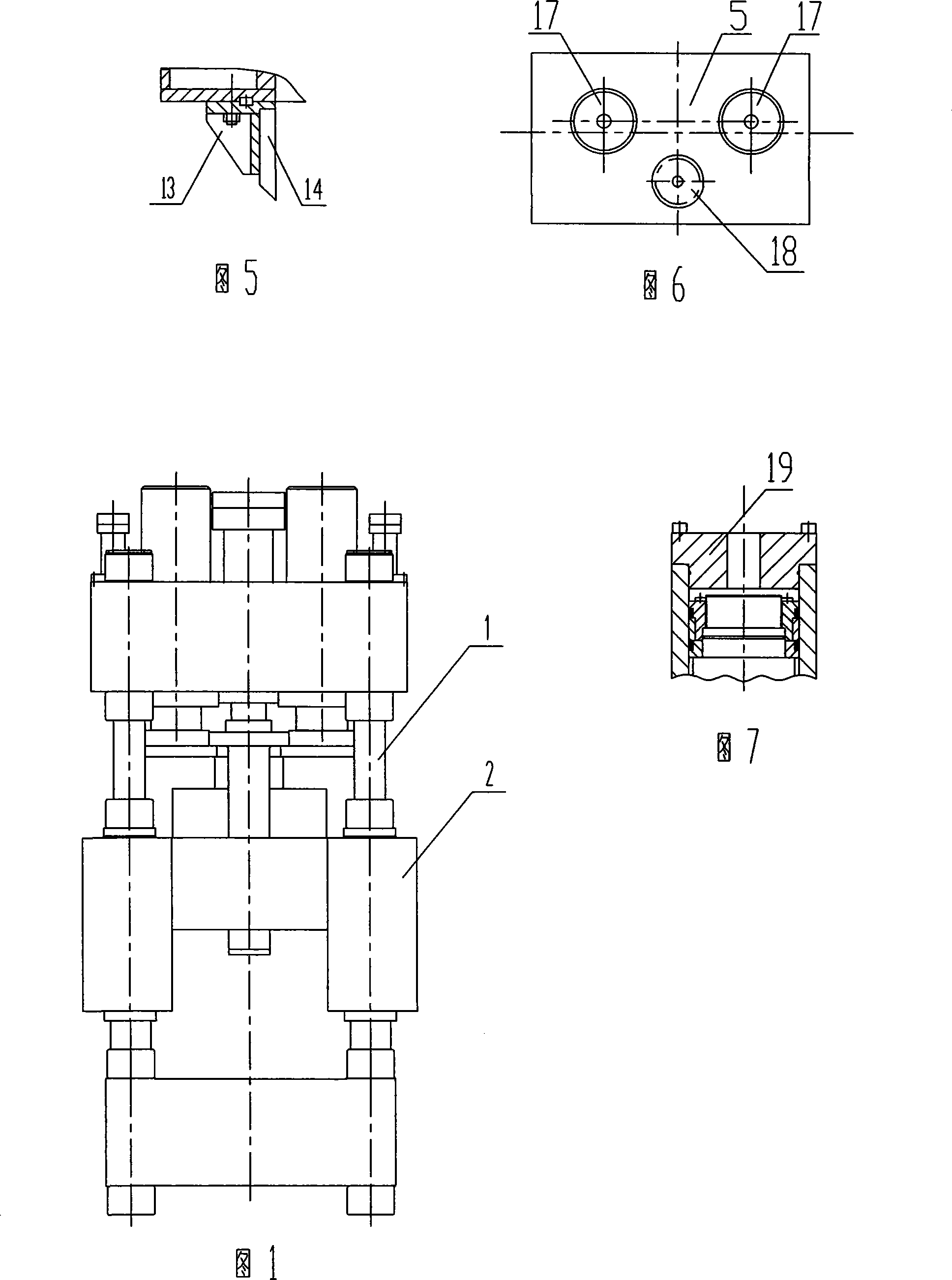 Frame type oleodynamic press for the crushing of titanium sponge knife