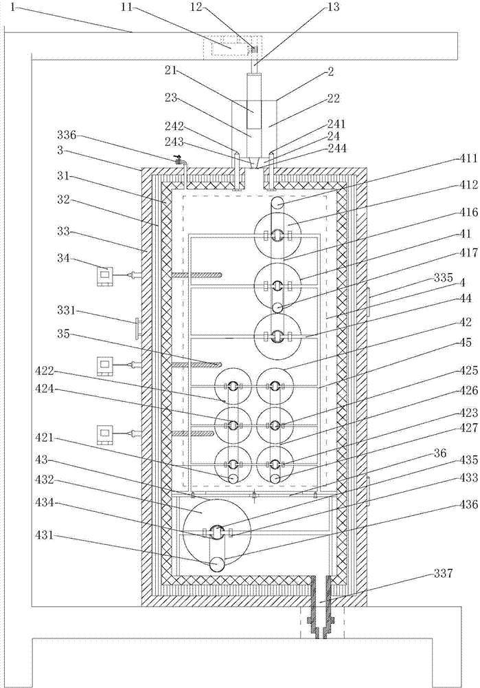 Preparation device and preparation method for widened self-supported silicon-oxygen-carbon thin film