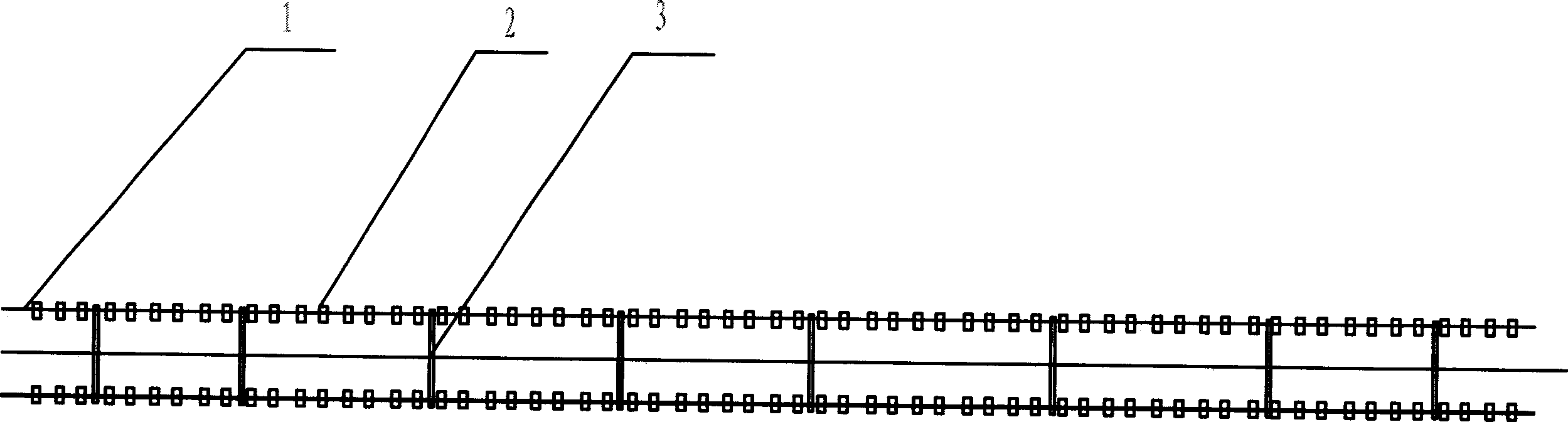 Short-sleeper long-lump integrated ballast bed seamless track construction method