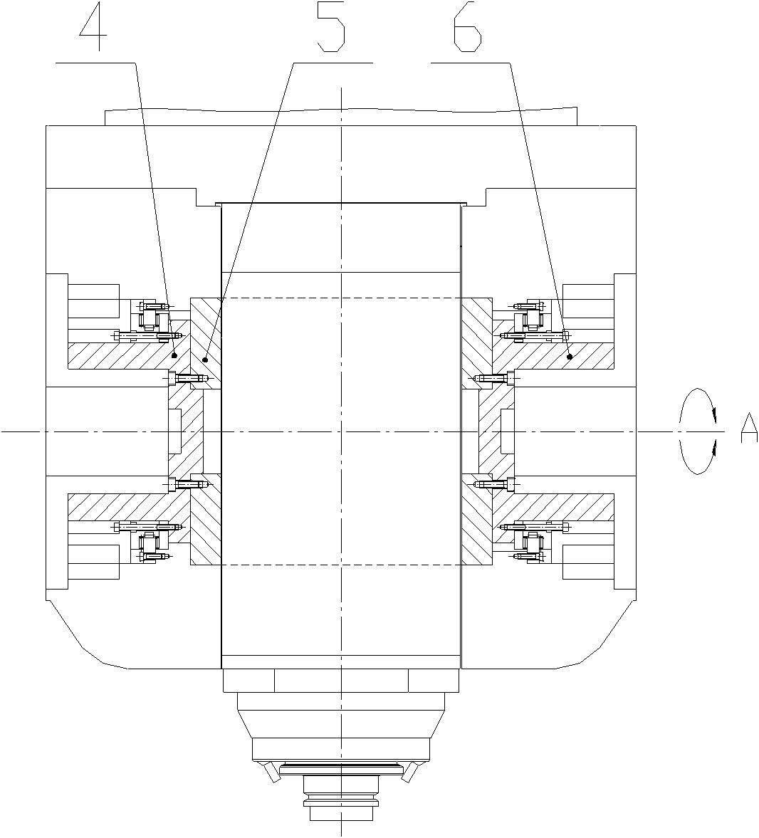 Accessory type double pendulum angle milling head driven by alternating-current permanent-magnet synchronous inner rotor torque motor