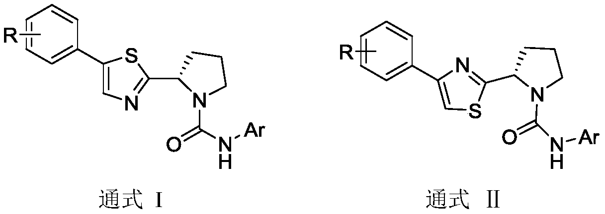 (S)-4/5-phenyl-2-(pyrrolidin-2-yl)thiazole TRPV1 antagonists as well as preparation and application thereof